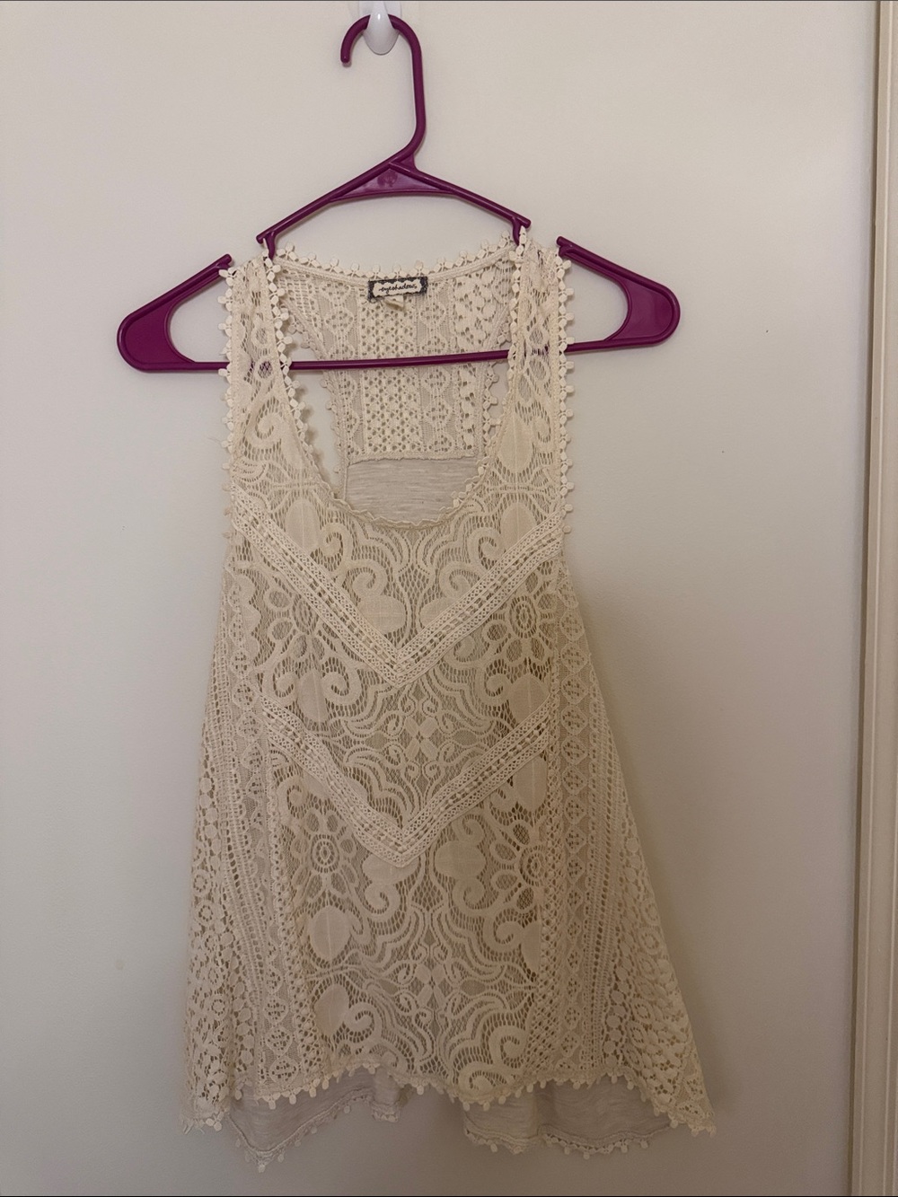 Crochet Lace Sleeveless top in Ivory